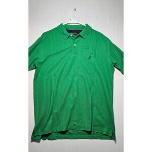 Nautica Deck Polo Shirt Men’s Large Solid Green Short Sleeve New Without Tag